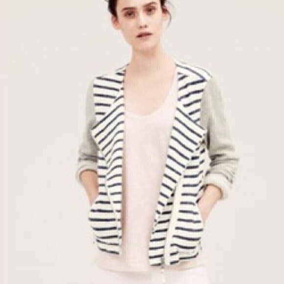 Lou & Grey Jackets & Blazers - Lou & Grey cotton moto jacket asymmetrical zip  size small